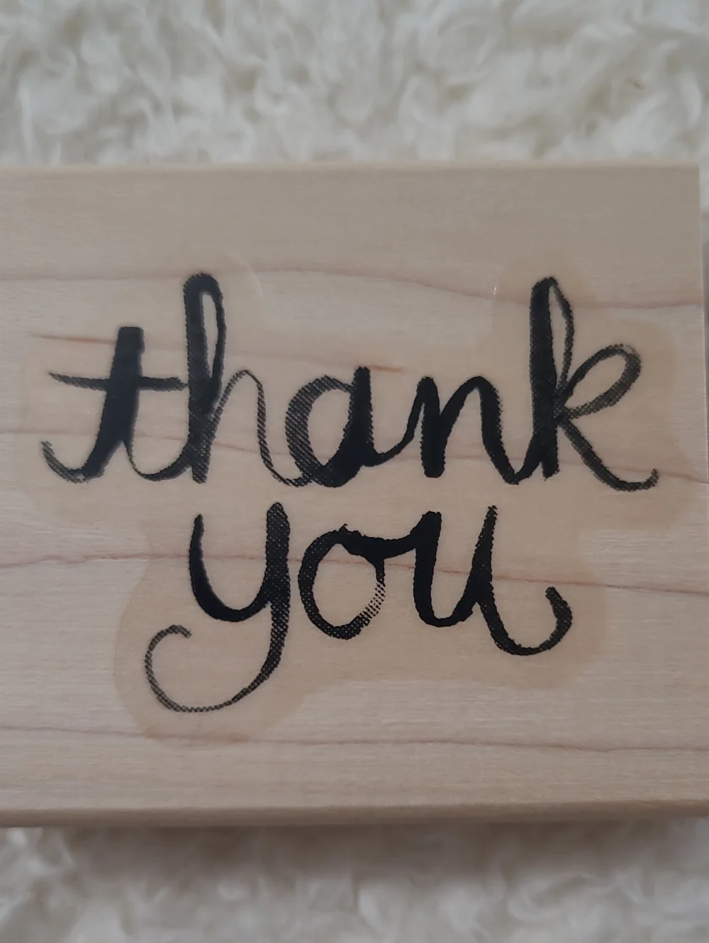 NEW Stampin'Up! Watercolor Thank You Red Rubber Stamp Wood Block 135377 Retired